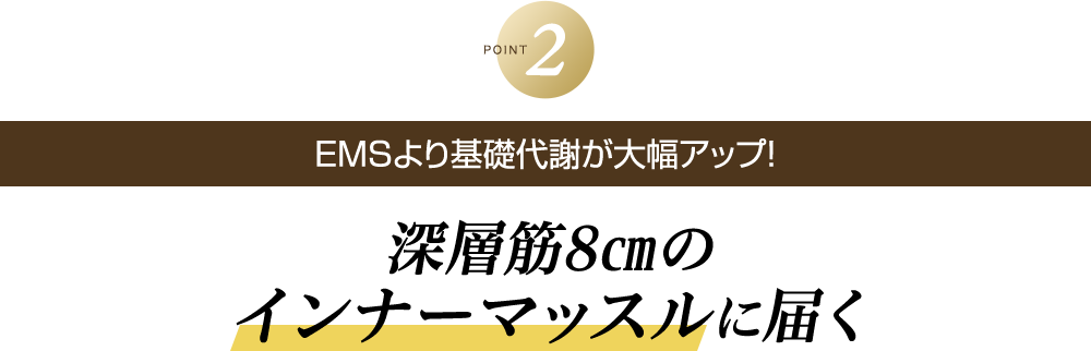 EMSより基礎代謝が大幅アップ！深層筋8cmのインナーマッスルに届く